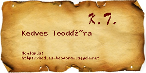 Kedves Teodóra névjegykártya